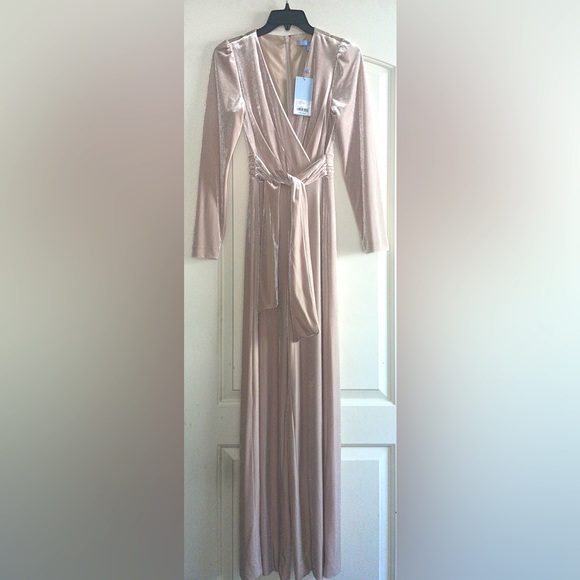 Antonio Melani Miranda Velvet Jumpsuit size 2 NWT V-Neck Tie Waist Wide Leg - Picture 4 of 11
